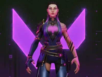 Reyna - Character from Valorant Low-poly 3D model