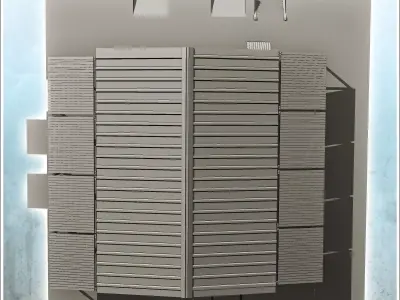 Platform shed with access ramps and awnings 16 - Modern WW2 WW1  3D print model