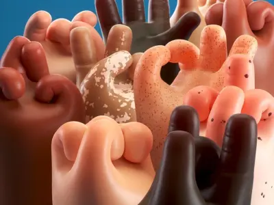 Cartoon Hand Low-poly 3D model