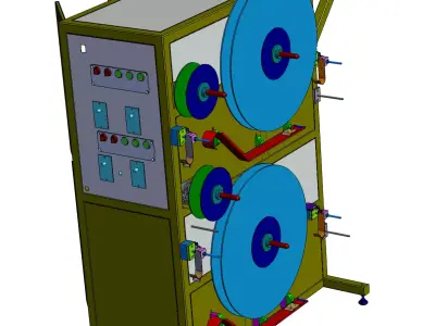 Vertical Material Unwinding and Rewinding Rack  3D model