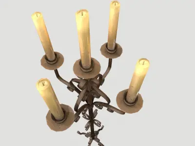 Candlestand four candle candelabra 3D model