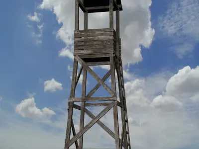 Guard tower 01 low poly Low-poly 3D model