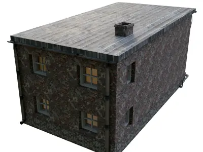 Urban City building 01 Low poly two versions Low-poly 3D model