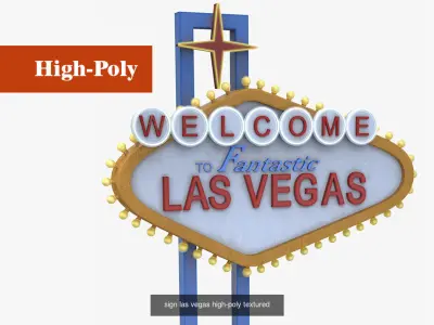 sign las vegas casino signboard high-poly textured 3D Model Pack