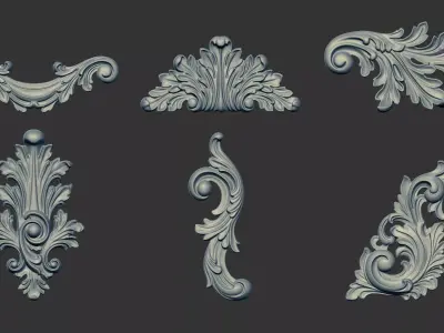 55 Ornaments Decoration Pack 3D model