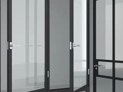 Aluminium door 18 3D model