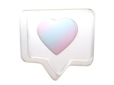 Socail Media Heart Bubble v1 012 Low-poly 3D model