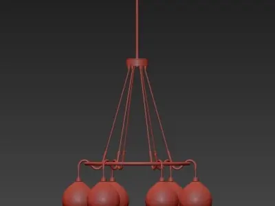 Quoizel Nostalgia 28W Weathered Brass 6 Light Chandelier 3D model
