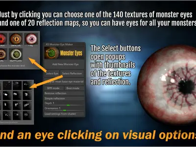 Monster Eye Maker 140 Eyes and ZBrush Plugin 3D model