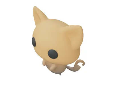 Double Tail Cat Ghost Character v1 002 Low-poly 3D model