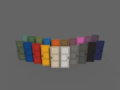 PBR Metal Door A1 Low-poly 3D model