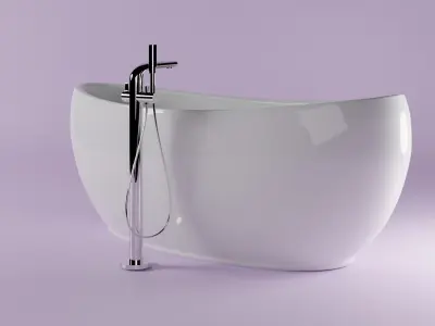Bath and shower unit - for archviz 3D model