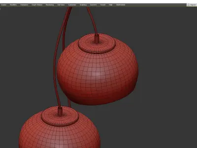 SOFT CERAMIC CLUSTER CHANDELIER Low-poly 3D model