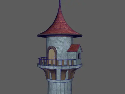 Fairy Tower Free low-poly 3D model