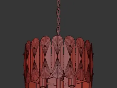 Catarina light chandelier in gold with clear glass 3D model