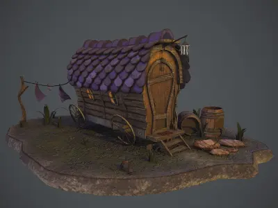 Fairy Cart Low-poly 3D model