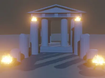 Greek-style temple Low Poly Low-poly 3D model