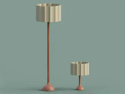 Natural lamp set Low-poly 3D model