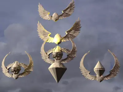 Architecture Jewelled Wings 4models 3D model