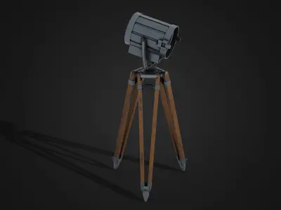 Vintage Spotlight Low-poly 3D model