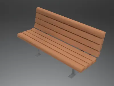 Park bench for landscape or architectural scene Low-poly 3D model