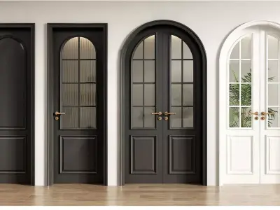 door  Bedroom-door Glass-door Bathroom-door DoorWhite Irondoor 3D model