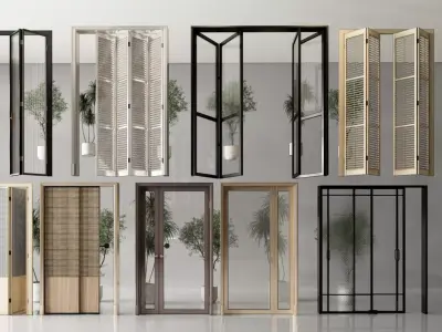 Interior folding shutter door -A2 3D model