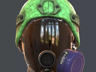 Gas mask helmet 3d model scifi Low-poly  Low-poly 3D model 244