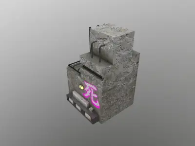 Cyberpunk City - Building 24 Low-poly 3D model