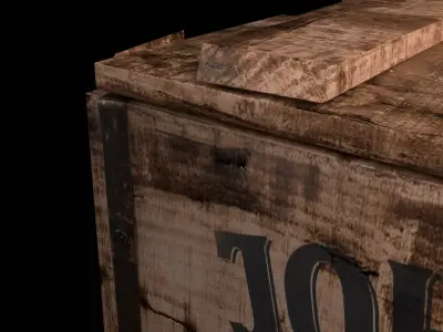 Vintage Wooden Whiskey Crate 3D model
