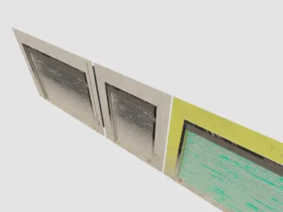 rolling shutter door shop front 4k pbr textures Low-poly 3D model