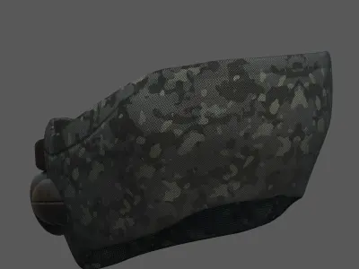 Gas mask respirator scifi futuristic 3d  Low-poly 3D model