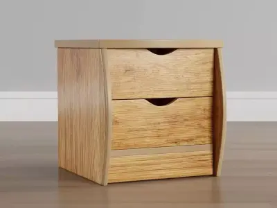 Simple Design Cherry Night Stand 3D model