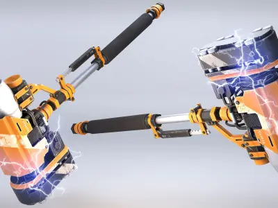 Rocket Hammer Low-poly 3D model