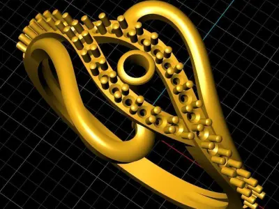 Diamond Ring for Women 3D print model 5