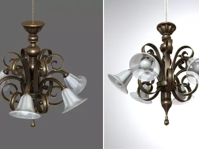 EB - Brass Ceiling Fixture Low-poly 3D model