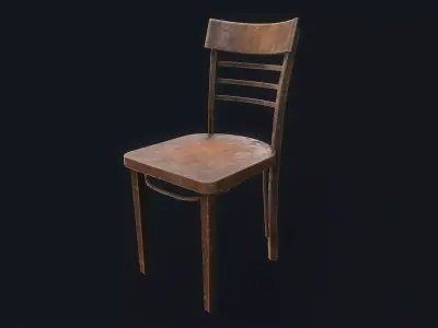 Antique Chair Low-poly 3D model