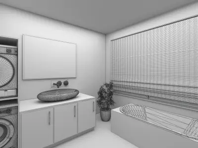 Bathroom Interior Design Scene Free 3D model