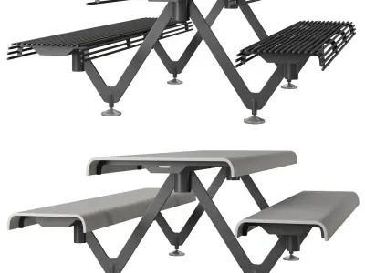 Artform Urban Furniture Air Picnic Table 3D model