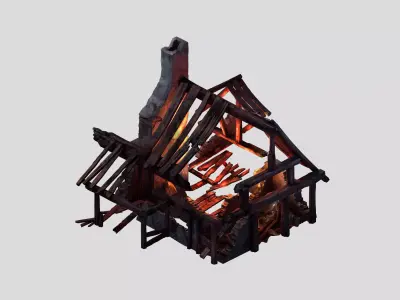 Game Burned houses 02 3D model
