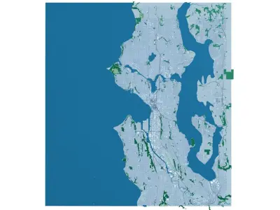 Seattle with Terrain 3D model