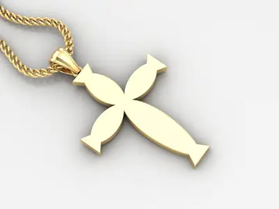 Light Gold 18K Cross Pendant 1CP063 3D print model