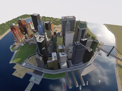 City-modern city- urban 3D model