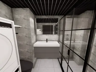 A Small Bathroom with details 3D model