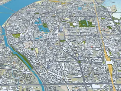 Nanchang Jiangxi China 60km AI Low-poly 3D model