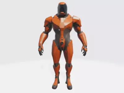 Lowpoly armored suit 3D model