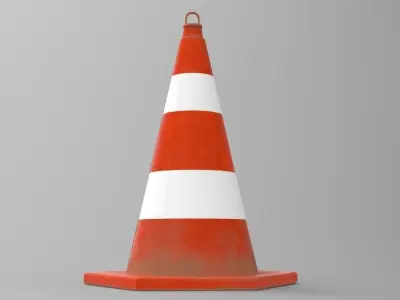 PBR GameReady Cone Model traffic Free low-poly 3D model