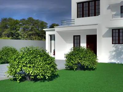 exterior house  Low-poly 3D model