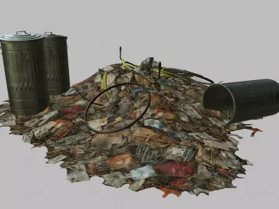 Garbage Pile Low-poly 3D model