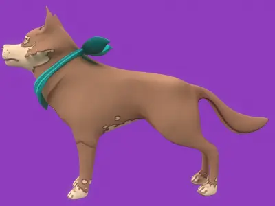 Stylized Light Brown Seberian Husky for Games and Animation  Low-poly 3D model